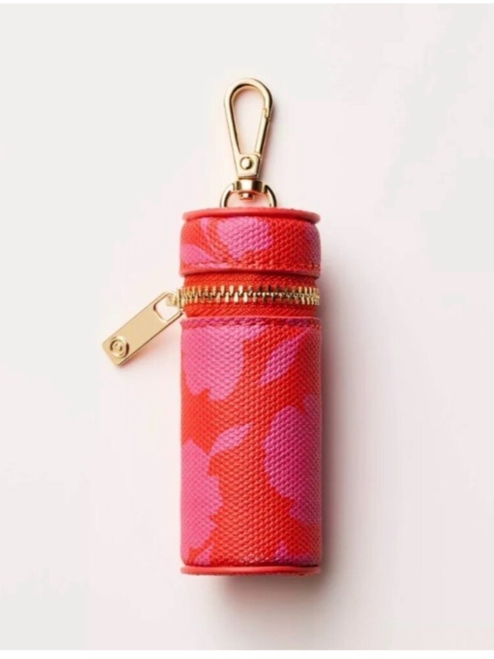 New Kate spade x Target Classic rose lipstick zip case gold bag charm keychain